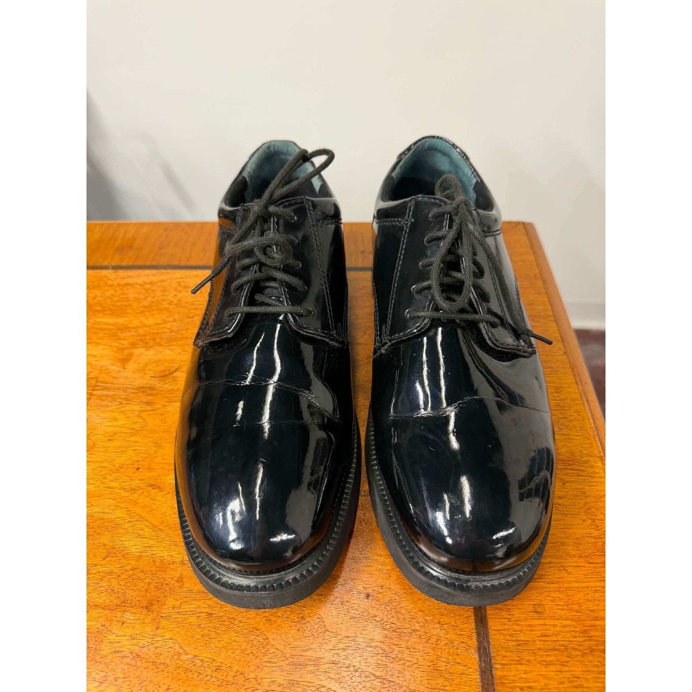 Thorogood Soft Streets Mens 10M Black Patent Leather Uniform Oxford Shoes